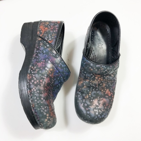 Dansko Shoes - Dansko Rainbow Splatter Multicolor Clog Shoes 38